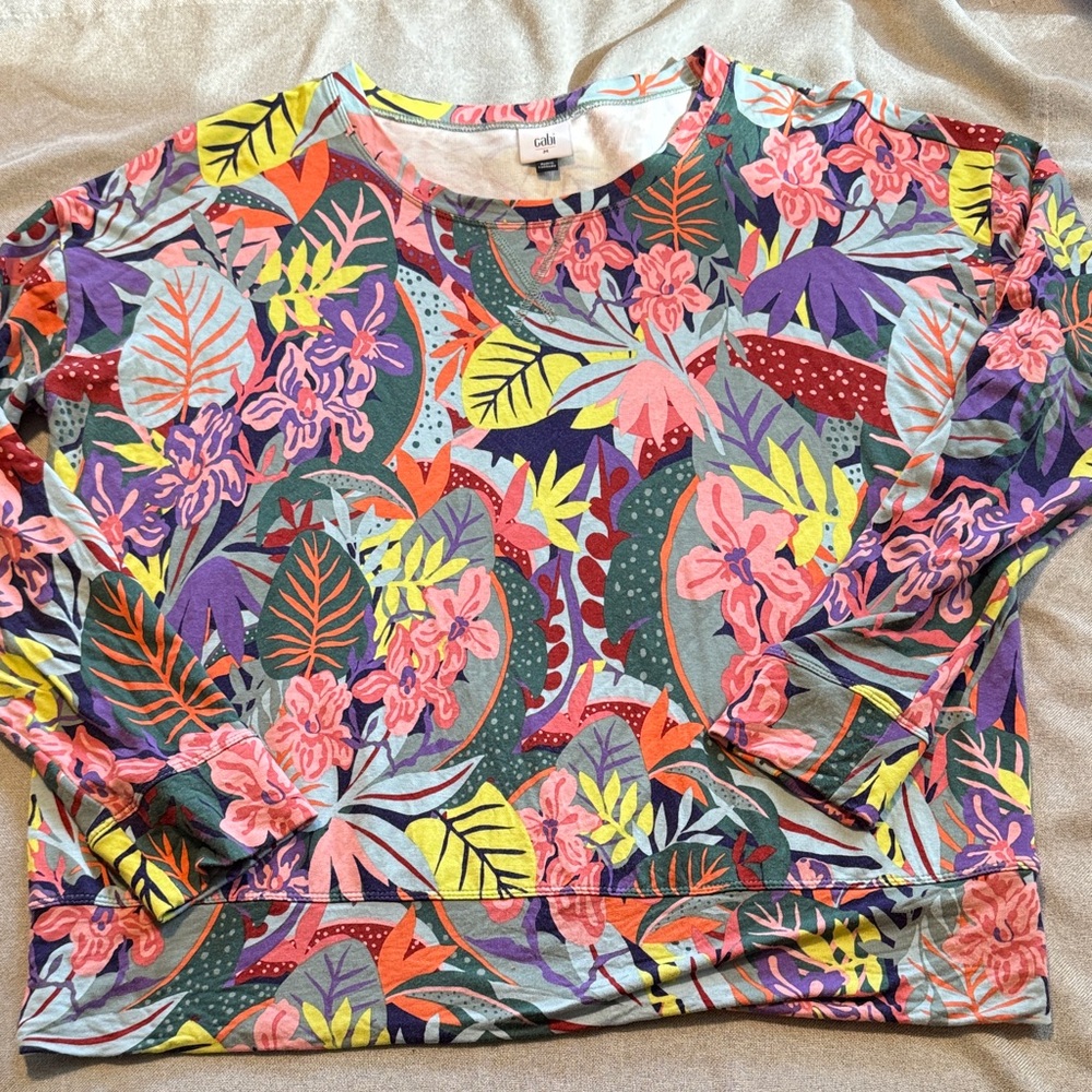 Cabi Multicolor Floral Long Sleeve Top